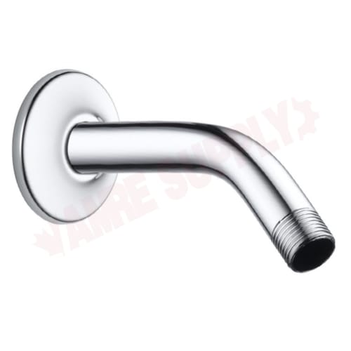 Master Plumber 6" Brass Shower Arm With Flange, Chrome